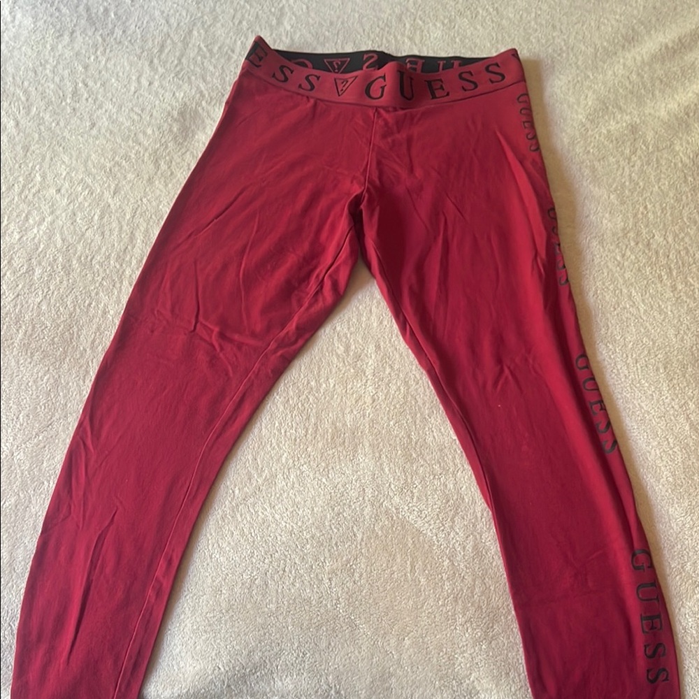 Guess Red Leggings Slim Fit Stretch